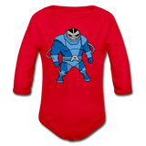 Character #10 Organic Long Sleeve Baby Bodysuit - red