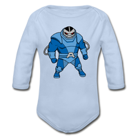 Character #10 Organic Long Sleeve Baby Bodysuit - sky