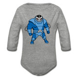 Character #10 Organic Long Sleeve Baby Bodysuit - heather gray