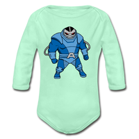 Character #10 Organic Long Sleeve Baby Bodysuit - light mint