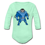 Character #10 Organic Long Sleeve Baby Bodysuit - light mint