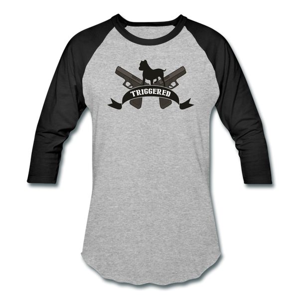 Triggered Logo Baseball T-Shirt - heather gray/black