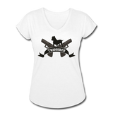 Triggered Logo Women's Tri-Blend V-Neck T-Shirt - white