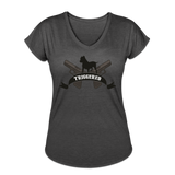 Triggered Logo Women's Tri-Blend V-Neck T-Shirt - deep heather