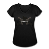 Triggered Logo Women's Tri-Blend V-Neck T-Shirt - black