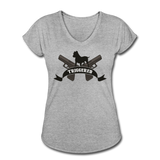 Triggered Logo Women's Tri-Blend V-Neck T-Shirt - heather gray