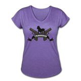 Triggered Logo Women's Tri-Blend V-Neck T-Shirt - purple heather