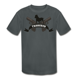 Triggered Logo Kids' Moisture Wicking Performance T-Shirt - charcoal