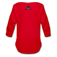 Triggered Logo Organic Long Sleeve Baby Bodysuit - red
