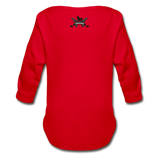 Triggered Logo Organic Long Sleeve Baby Bodysuit - red