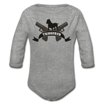 Triggered Logo Organic Long Sleeve Baby Bodysuit - heather gray