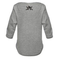 Triggered Logo Organic Long Sleeve Baby Bodysuit - heather gray