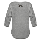 Triggered Logo Organic Long Sleeve Baby Bodysuit - heather gray