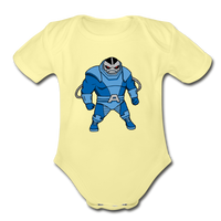 Character #10 Organic Short Sleeve Baby Bodysuit - washed yellow