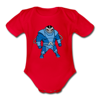 Character #10 Organic Short Sleeve Baby Bodysuit - red