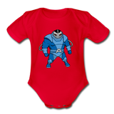 Character #10 Organic Short Sleeve Baby Bodysuit - red