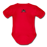 Character #10 Organic Short Sleeve Baby Bodysuit - red