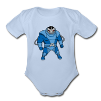 Character #10 Organic Short Sleeve Baby Bodysuit - sky
