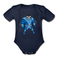 Character #10 Organic Short Sleeve Baby Bodysuit - dark navy