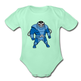 Character #10 Organic Short Sleeve Baby Bodysuit - light mint