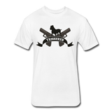Triggered Logo Fitted Cotton/Poly T-Shirt by Next Level - white