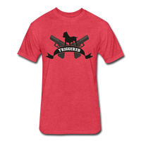 Triggered Logo Fitted Cotton/Poly T-Shirt by Next Level - heather red