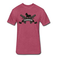 Triggered Logo Fitted Cotton/Poly T-Shirt by Next Level - heather burgundy
