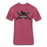 Triggered Logo Fitted Cotton/Poly T-Shirt by Next Level - heather burgundy