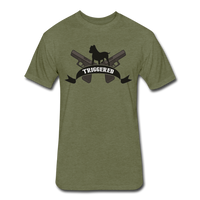 Triggered Logo Fitted Cotton/Poly T-Shirt by Next Level - heather military green