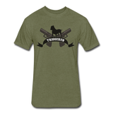 Triggered Logo Fitted Cotton/Poly T-Shirt by Next Level - heather military green