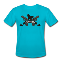 Triggered Logo Men’s Moisture Wicking Performance T-Shirt - turquoise