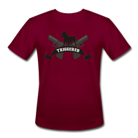 Triggered Logo Men’s Moisture Wicking Performance T-Shirt - burgundy