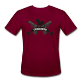 Triggered Logo Men’s Moisture Wicking Performance T-Shirt - burgundy