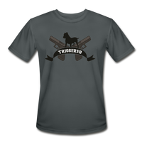 Triggered Logo Men’s Moisture Wicking Performance T-Shirt - charcoal