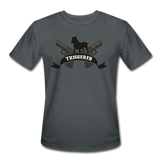 Triggered Logo Men’s Moisture Wicking Performance T-Shirt - charcoal