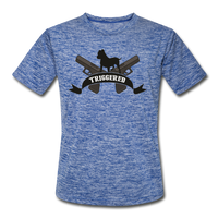 Triggered Logo Men’s Moisture Wicking Performance T-Shirt - heather blue