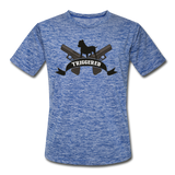 Triggered Logo Men’s Moisture Wicking Performance T-Shirt - heather blue