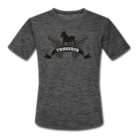 Triggered Logo Men’s Moisture Wicking Performance T-Shirt - dark heather gray