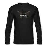 Triggered Logo Men's Long Sleeve T-Shirt by Next Level - black