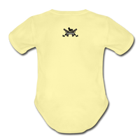 Triggered Logo Organic Short Sleeve Baby Bodysuit - washed yellow