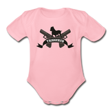 Triggered Logo Organic Short Sleeve Baby Bodysuit - light pink