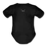 Triggered Logo Organic Short Sleeve Baby Bodysuit - black