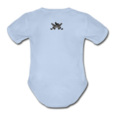 Triggered Logo Organic Short Sleeve Baby Bodysuit - sky