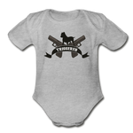 Triggered Logo Organic Short Sleeve Baby Bodysuit - heather gray