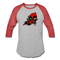 Character #11 Baseball T-Shirt - heather gray/red