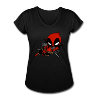Character #11 Women's Tri-Blend V-Neck T-Shirt - black