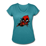 Character #11 Women's Tri-Blend V-Neck T-Shirt - heather turquoise
