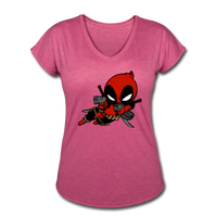 Character #11 Women's Tri-Blend V-Neck T-Shirt - heather raspberry