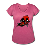Character #11 Women's Tri-Blend V-Neck T-Shirt - heather raspberry