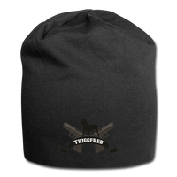 Triggered Logo Jersey Beanie - black